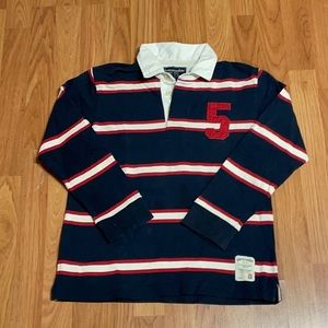 Boys Abercrombie Long Sleeve Polo Size Large